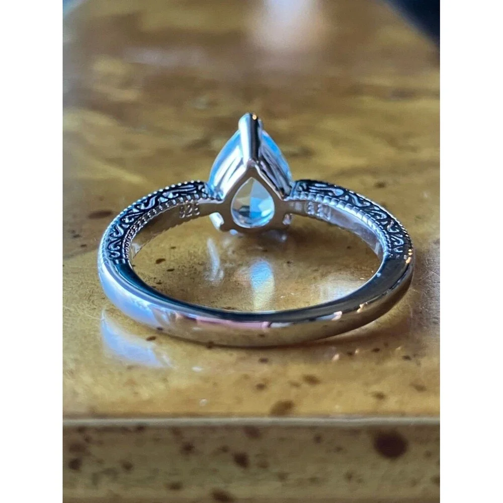 Natural Sky Blue Topaz Ring Size 7.75